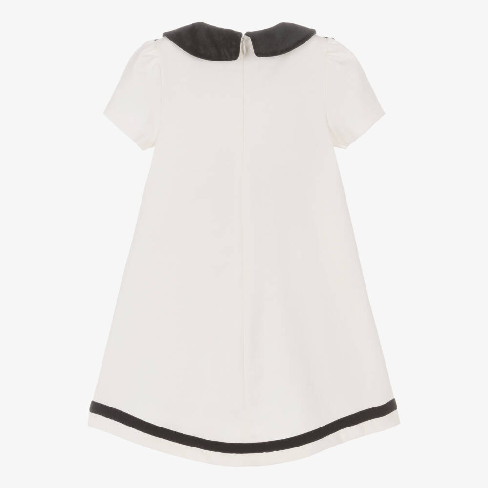 Beatrice & George-Girls Ivory Milano Contrast Dress | Childrensalon Outlet