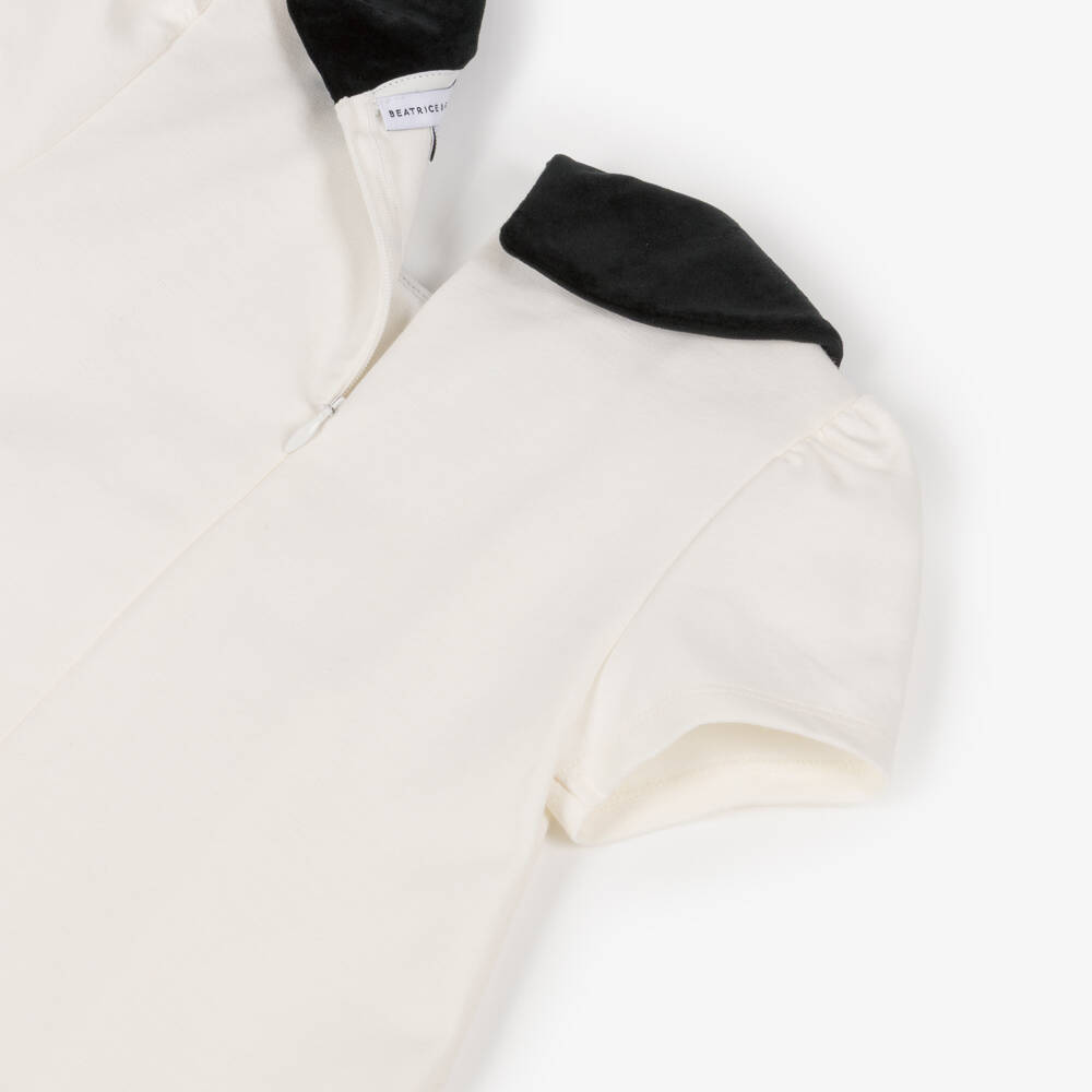 Beatrice & George-Girls Ivory Milano Contrast Dress | Childrensalon Outlet