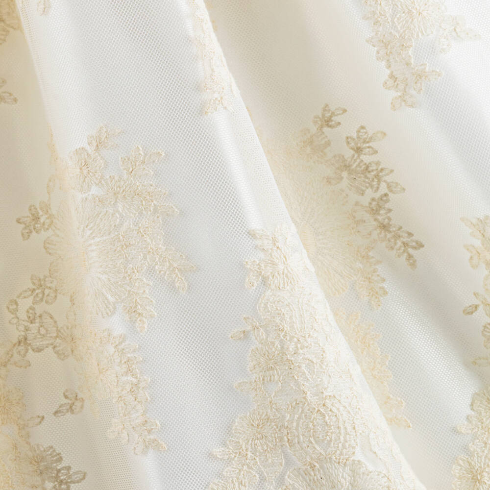 Beatrice & George-فستان ساتان عاجي للبنات مع تول | Childrensalon Outlet