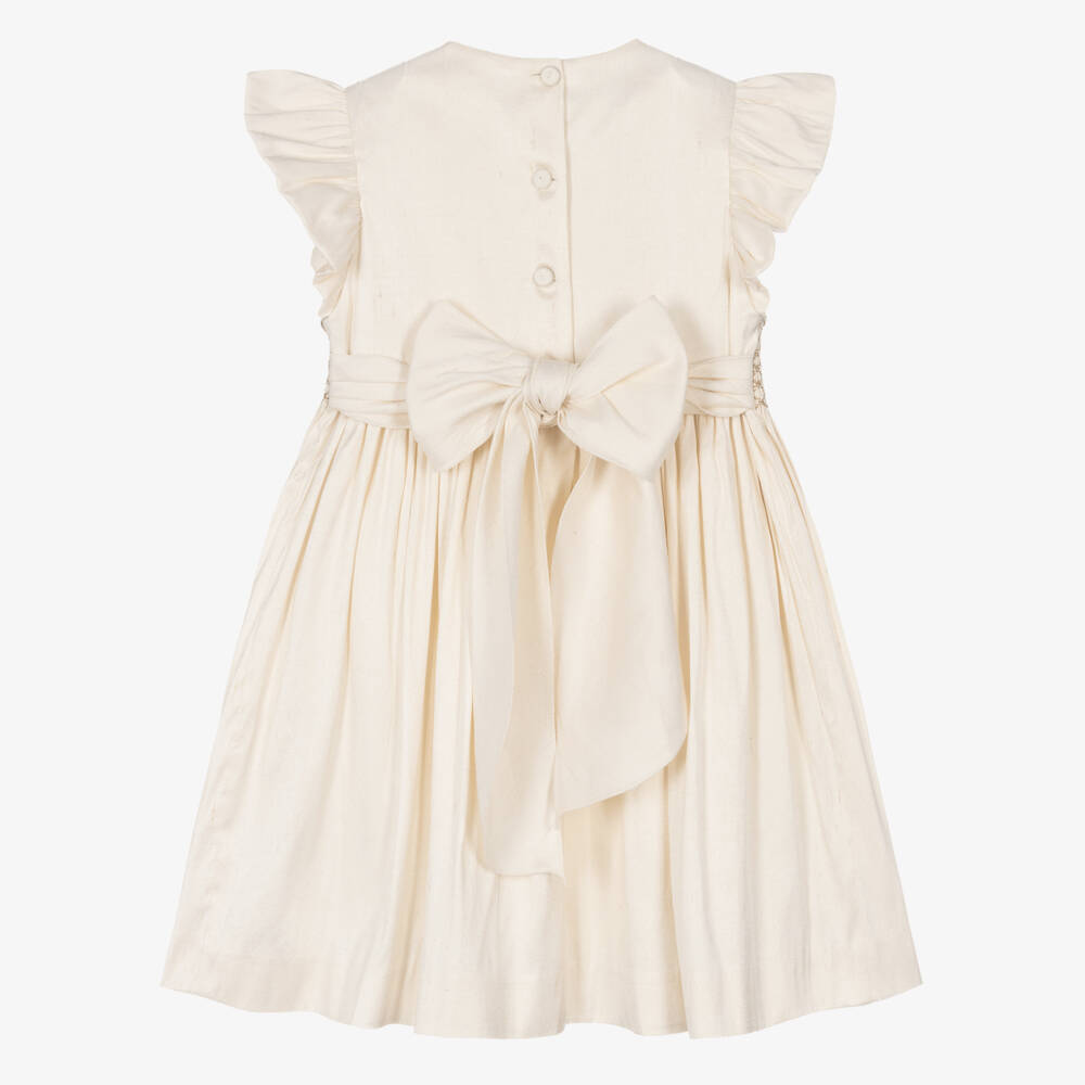 Beatrice & George X Childrensalon-Girls Ivory Smocked Angel Dress | Childrensalon Outlet