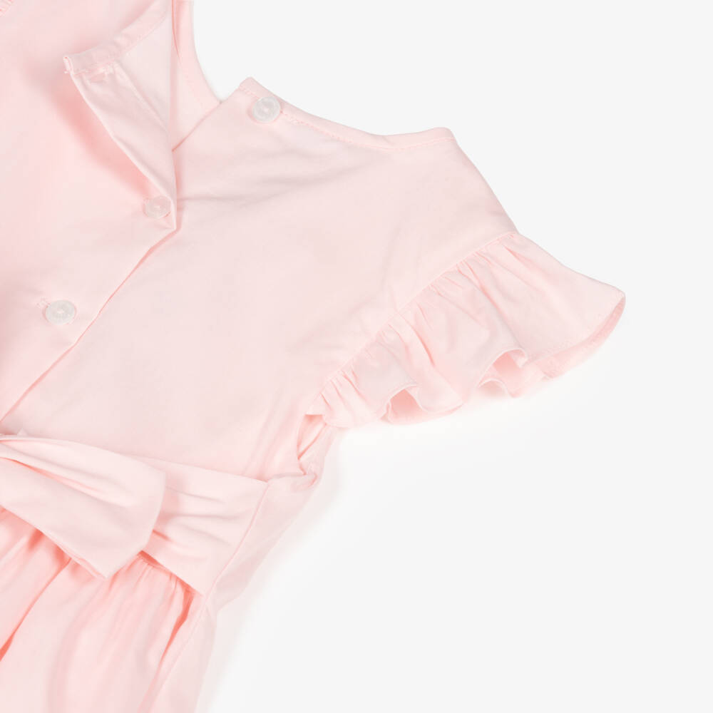 Beatrice & George-Girls Light Pink Floral Cotton Dress | Childrensalon Outlet