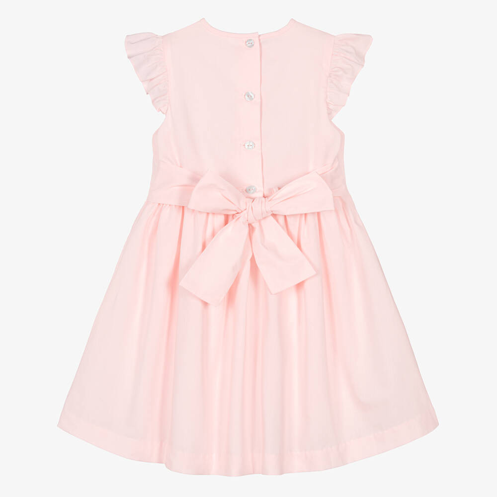Beatrice & George-Girls Light Pink Floral Cotton Dress | Childrensalon Outlet