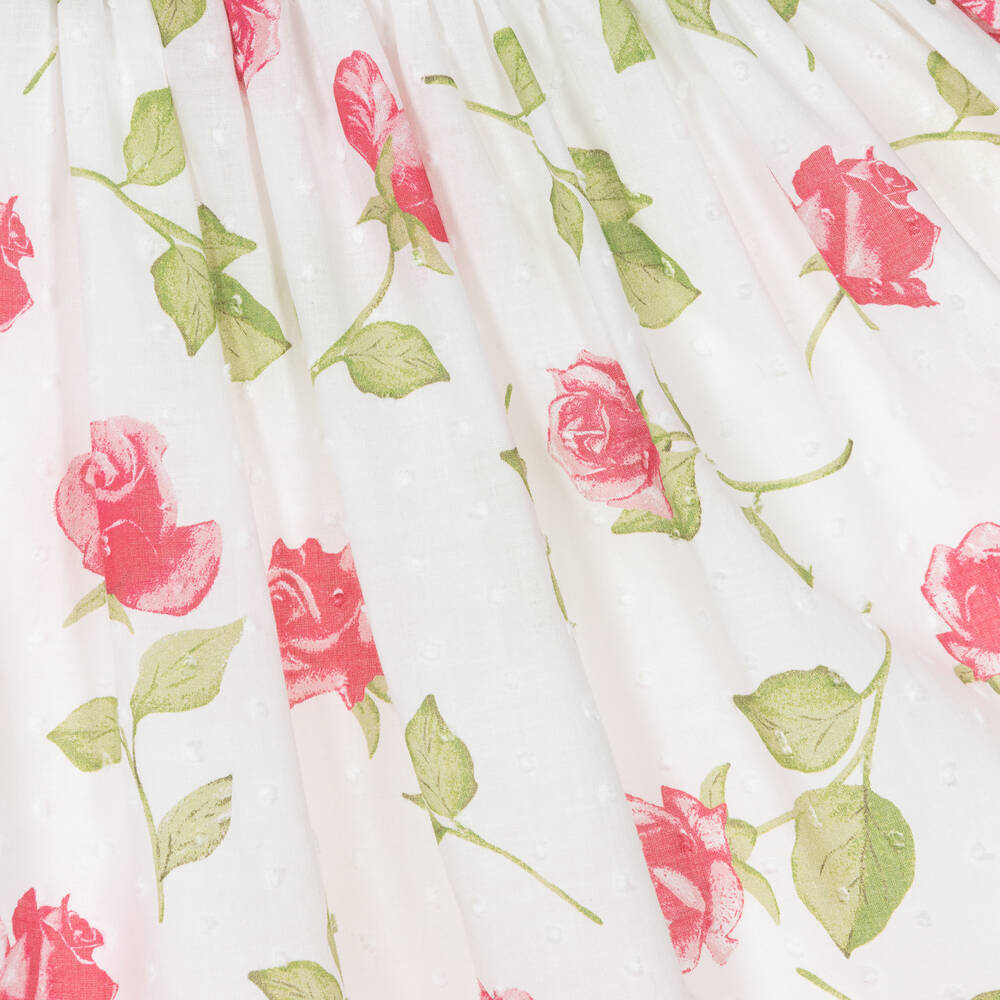 Beatrice & George-Длинное белое платье из хлопка с цветочным принтом | Childrensalon Outlet