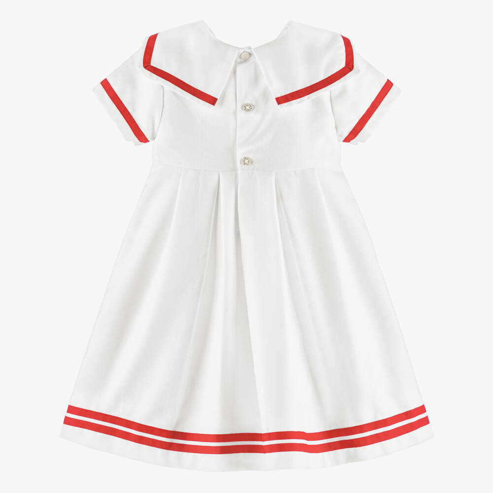 Beatrice & George-فستان بحري أبيض للبنات | Childrensalon Outlet