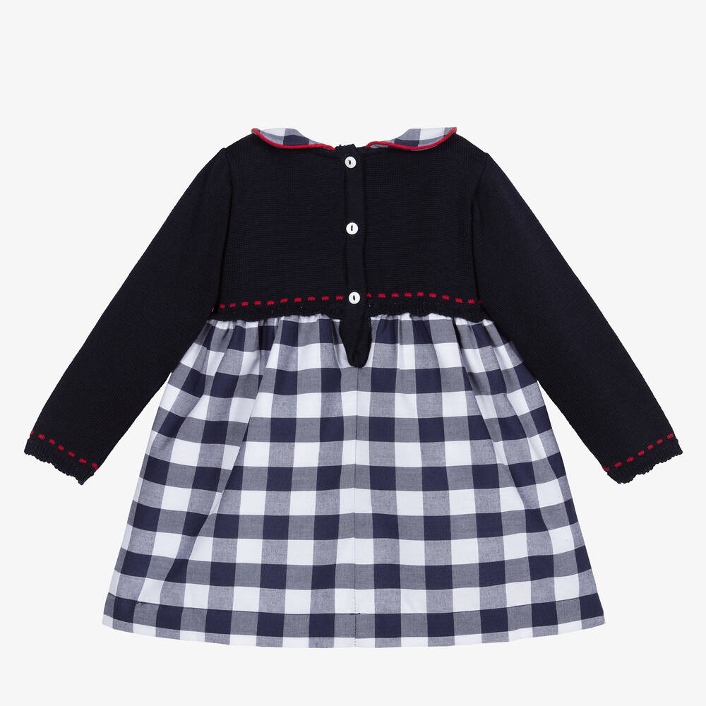 Beatrice & George-Комплект с темно-синим платьем в клетку | Childrensalon Outlet