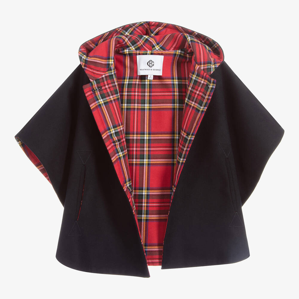 Beatrice & George-Темно-синий кейп для девочек | Childrensalon Outlet