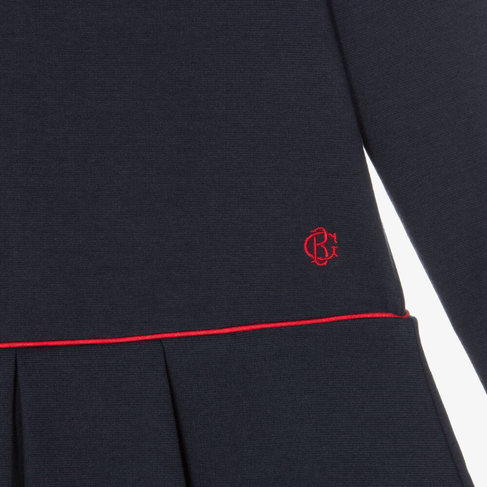 Beatrice & George-Girls Navy Milano Jersey Sailor Dress | Childrensalon Outlet