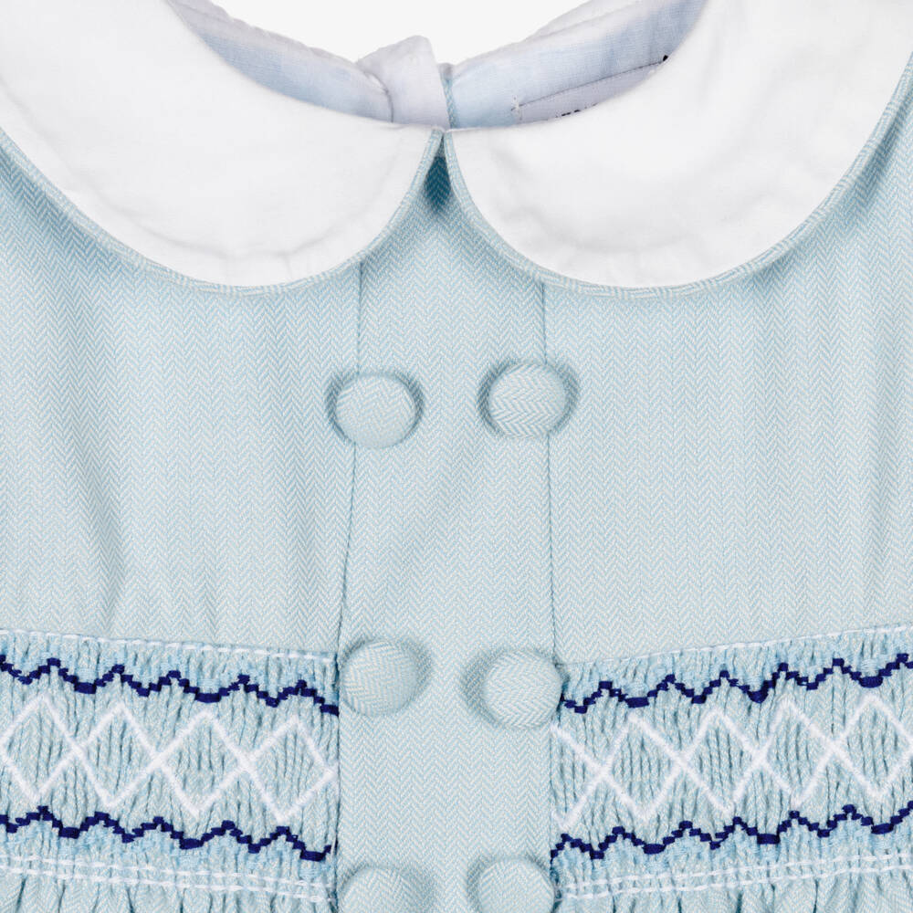 Beatrice & George-فستان مطرز سموكينغ فيسكوز لون أزرق | Childrensalon Outlet