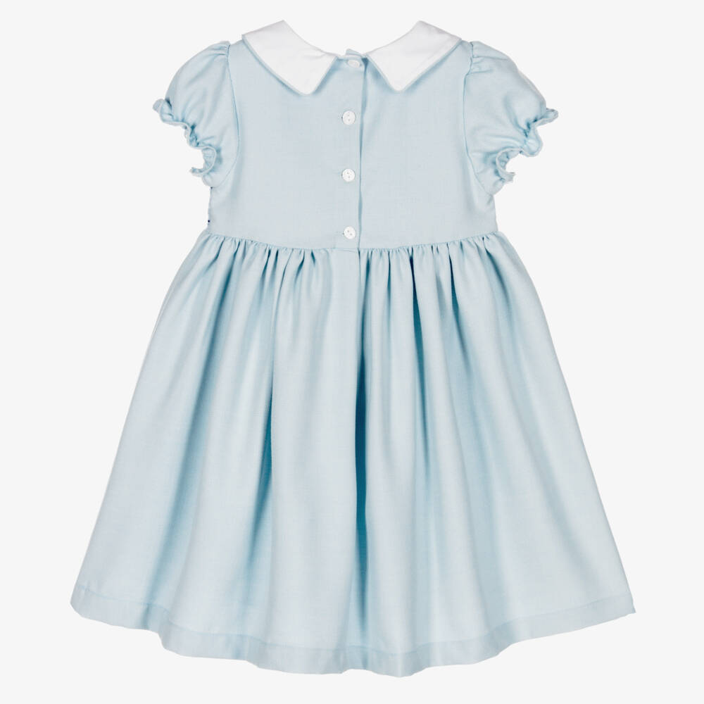 Beatrice & George-فستان مطرز سموكينغ فيسكوز لون أزرق | Childrensalon Outlet