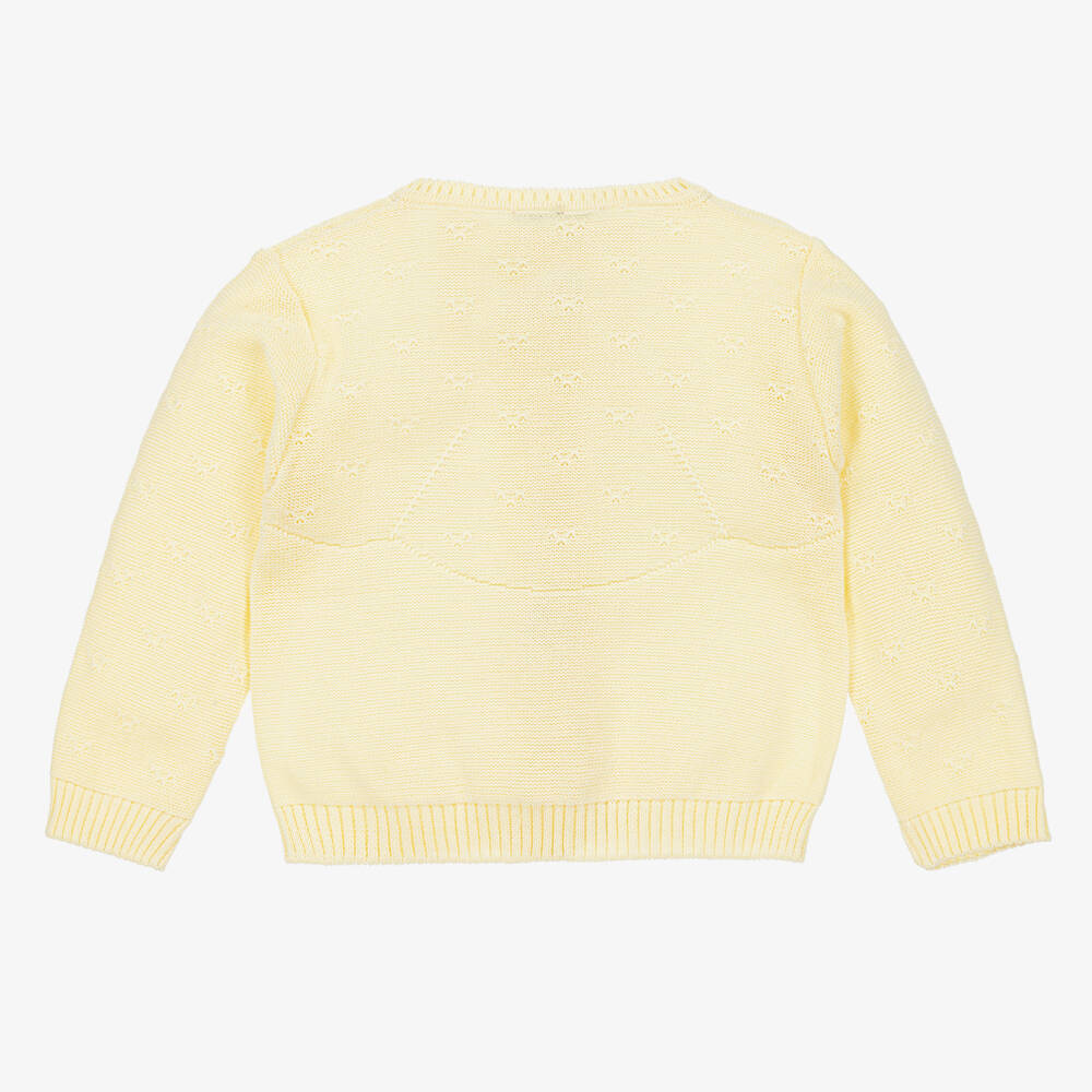 Beatrice & George-Girls Pale Yellow Knit Cardigan | Childrensalon Outlet