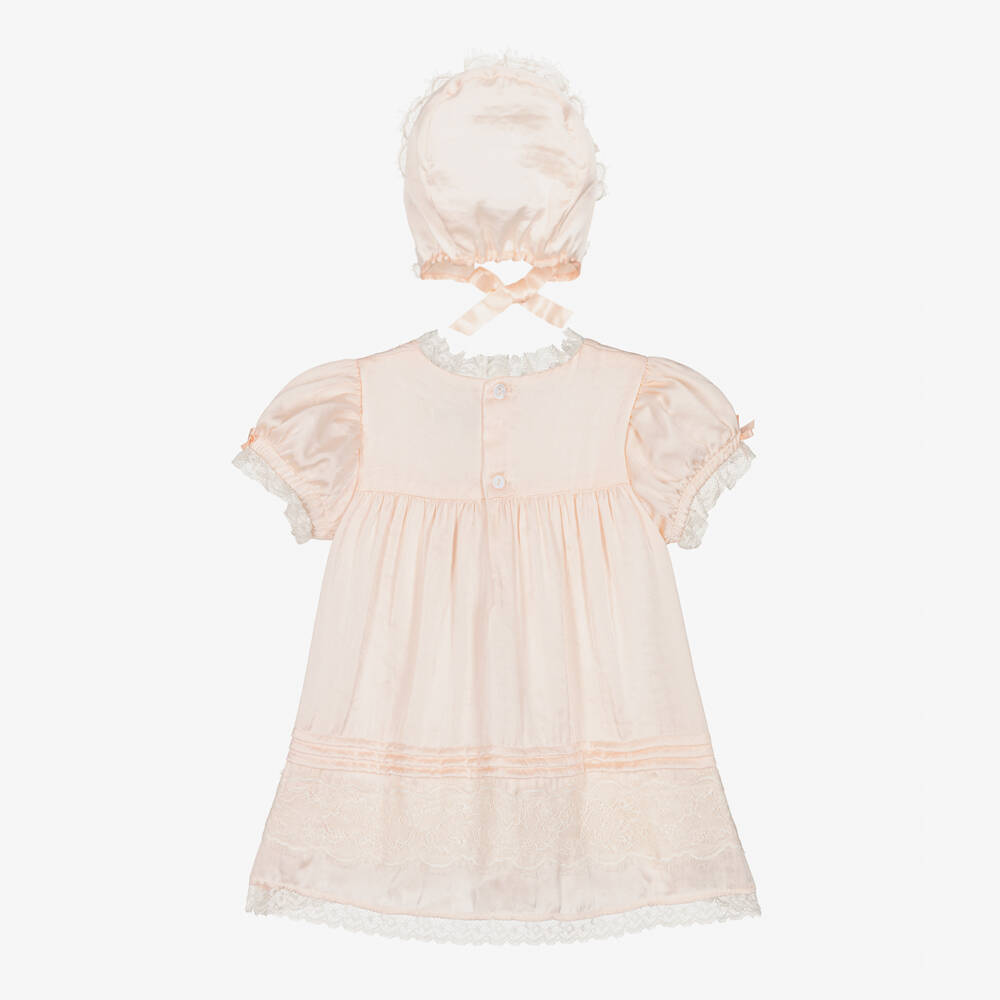 Beatrice & George-Girls Peach Satin Dress Ensemble | Childrensalon Outlet