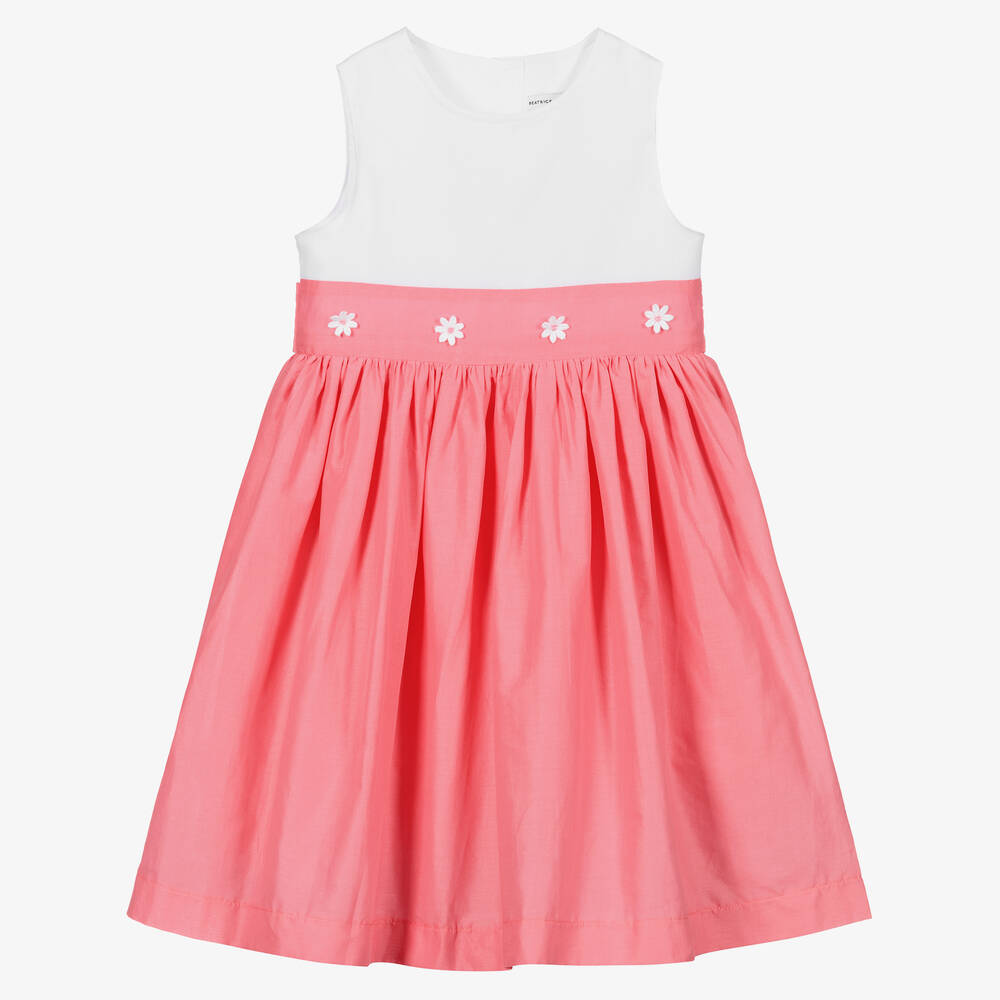 Beatrice & George - Girls Pink Cotton Dress | Childrensalon