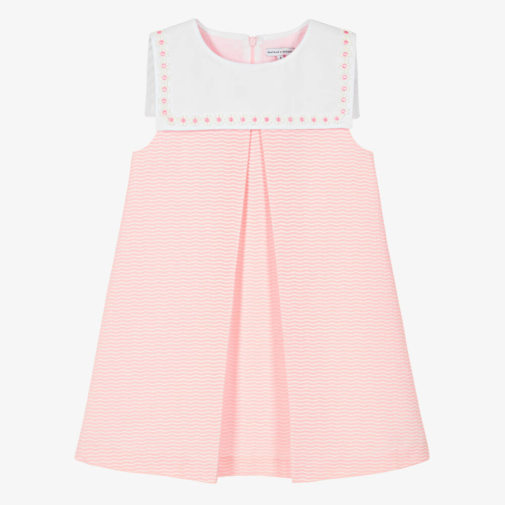 Beatrice & George-Girls Pink Daisy Sailor Dress | Childrensalon Outlet