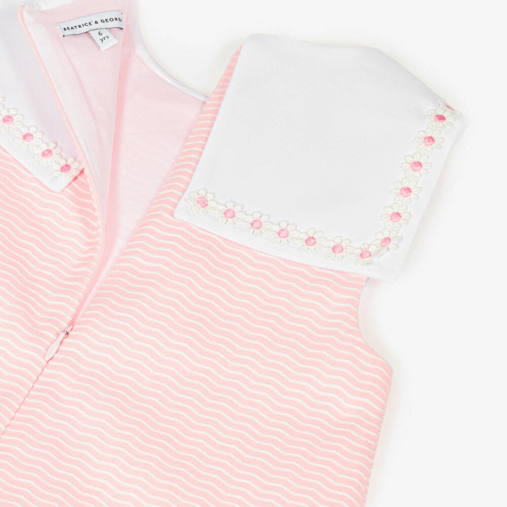 Beatrice & George-Girls Pink Daisy Sailor Dress | Childrensalon Outlet