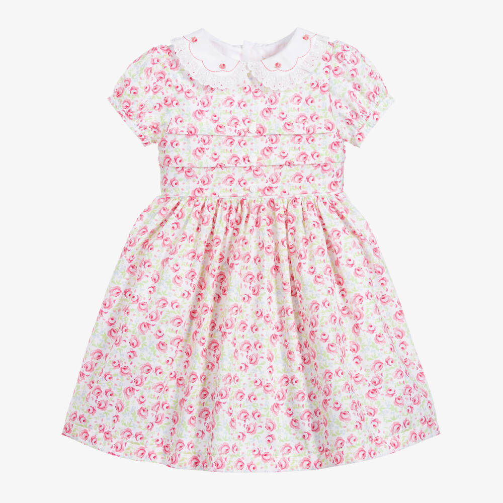 Beatrice & George-Розовое хлопковое платье в цветочек | Childrensalon Outlet