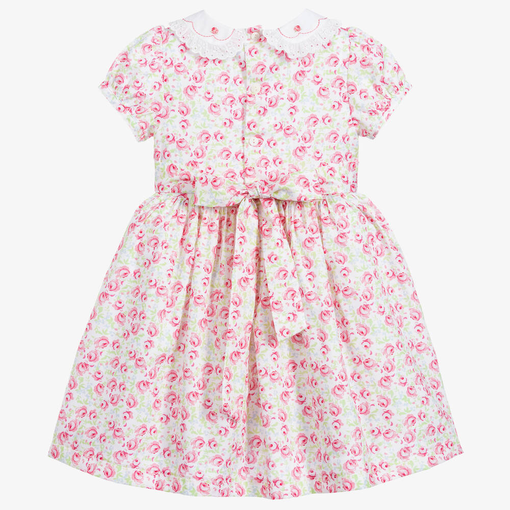 Beatrice & George-Розовое хлопковое платье в цветочек | Childrensalon Outlet
