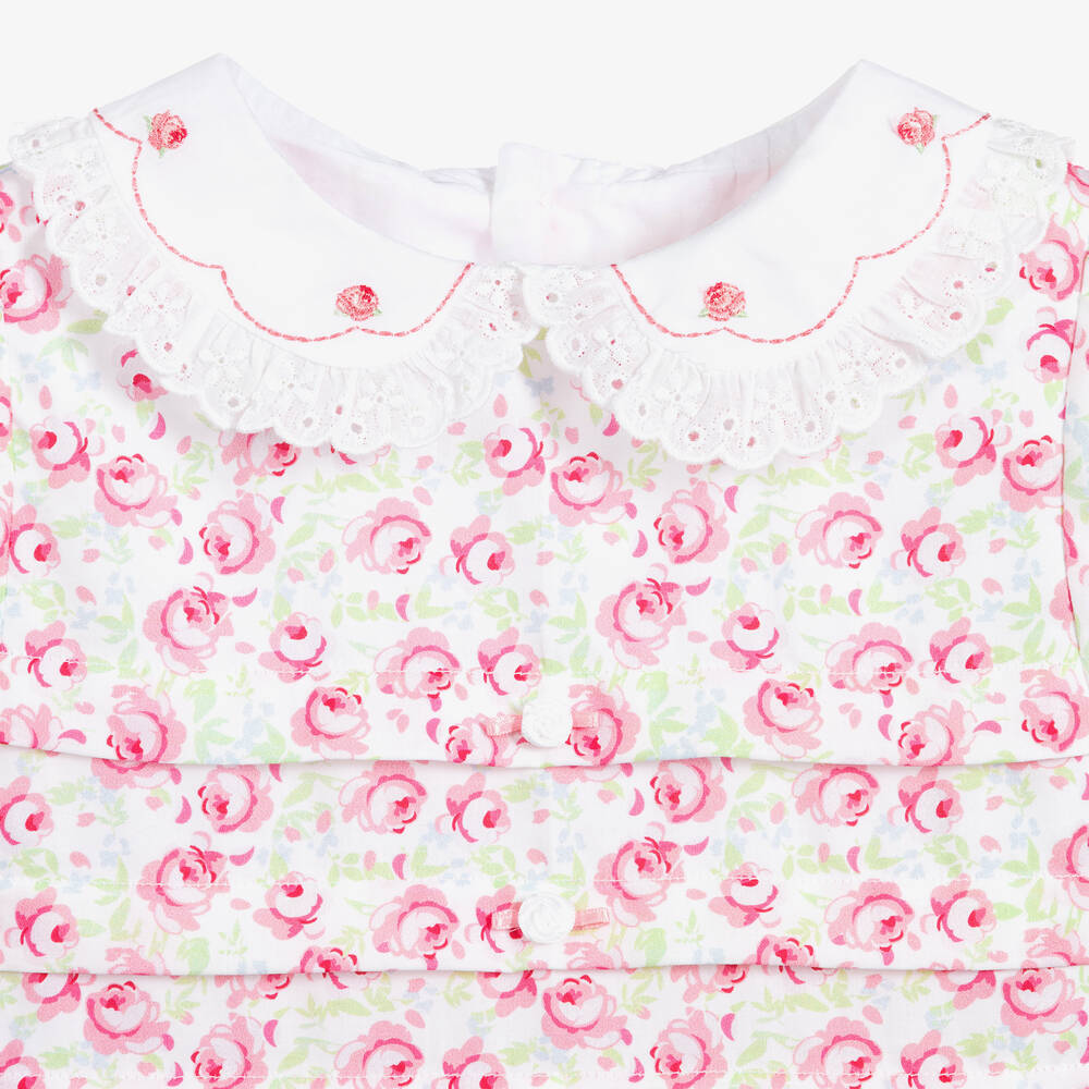 Beatrice & George-Розовое хлопковое платье в цветочек | Childrensalon Outlet