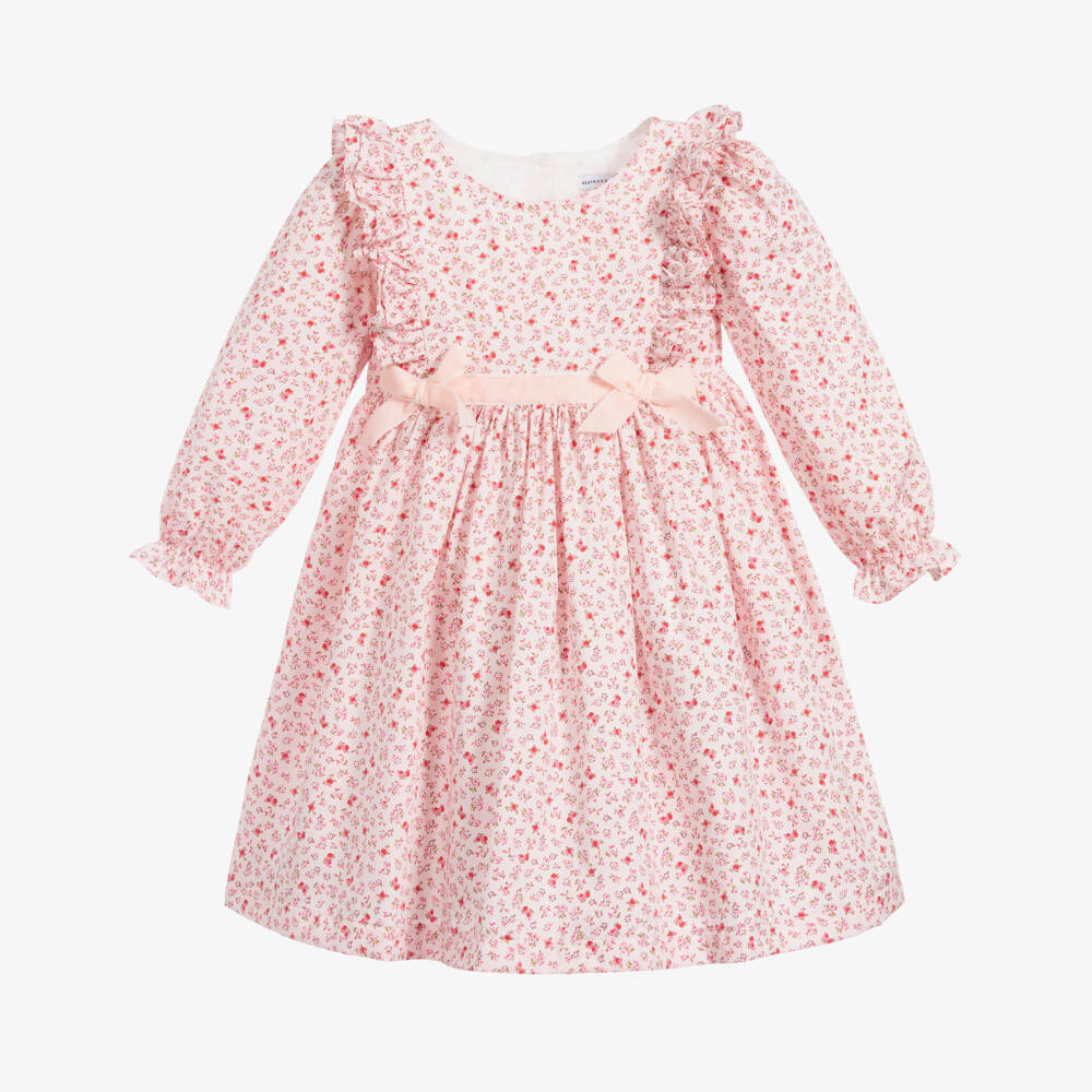 Beatrice & George-Розовое хлопковое платье с цветочным рисунком для девочек | Childrensalon Outlet