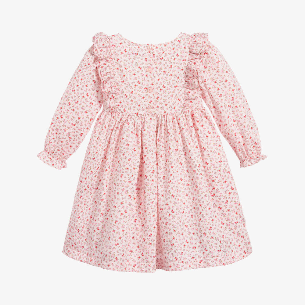 Beatrice & George-Girls Pink Floral Cotton Dress | Childrensalon Outlet