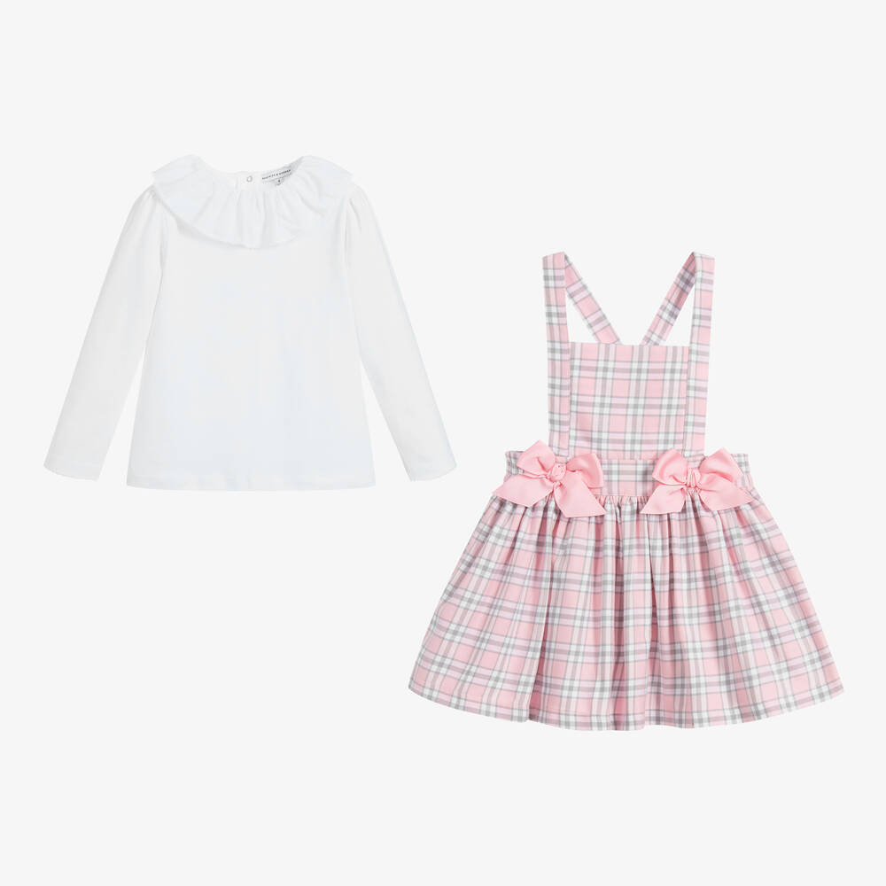 Beatrice & George-Комплект с розовым платьем в шотландскую клетку для девочек | Childrensalon Outlet