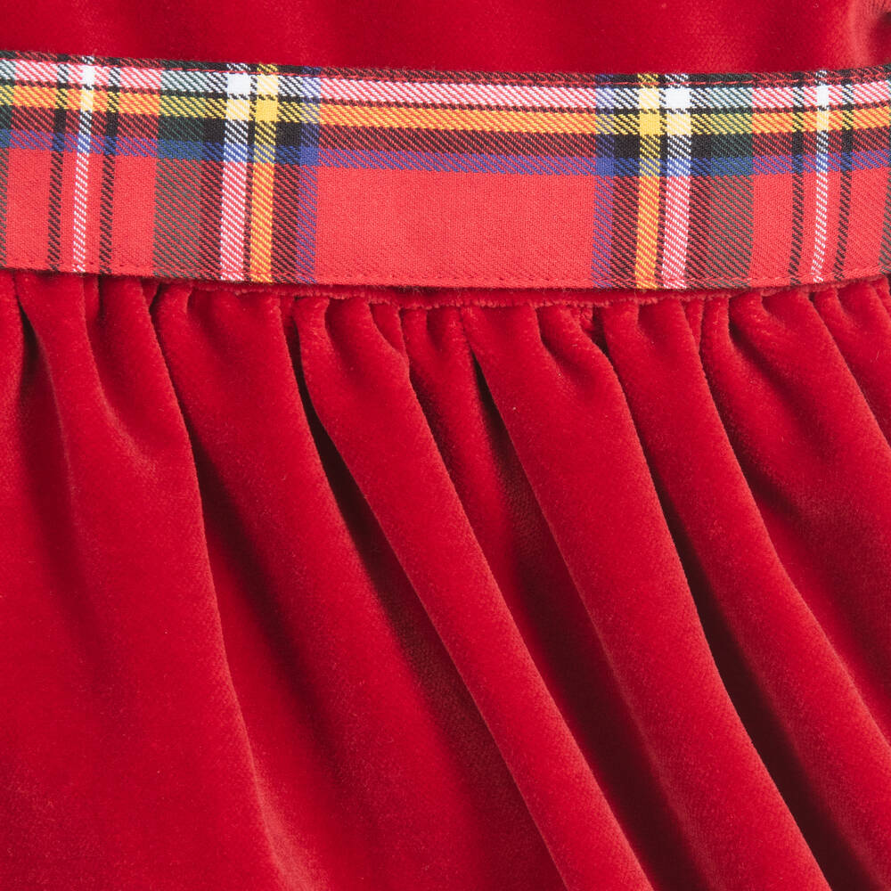 Beatrice & George-Красное бархатное платье из хлопка | Childrensalon Outlet