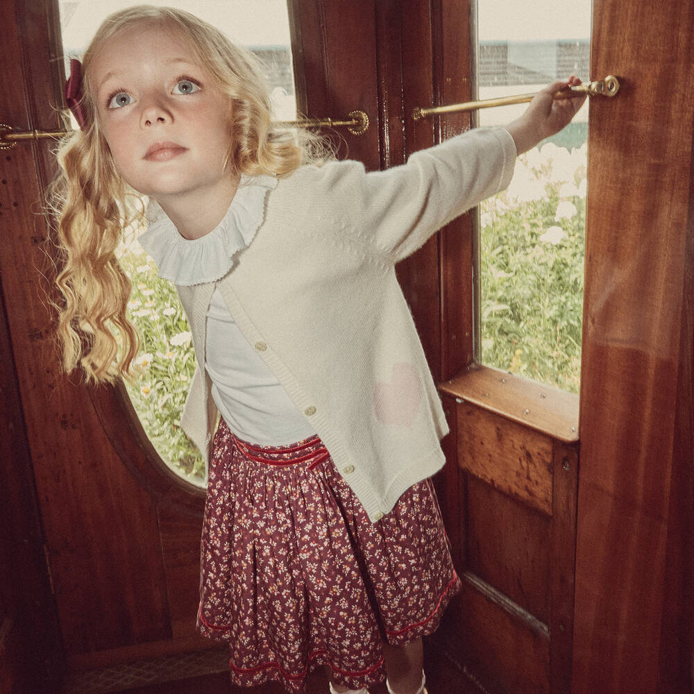 Beatrice & George-Красная вискозная юбка в цветочек для девочек | Childrensalon Outlet