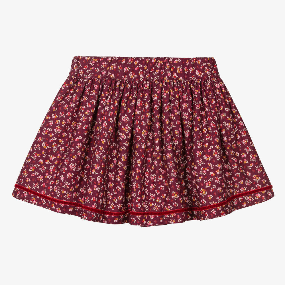 Beatrice & George-Красная вискозная юбка в цветочек для девочек | Childrensalon Outlet