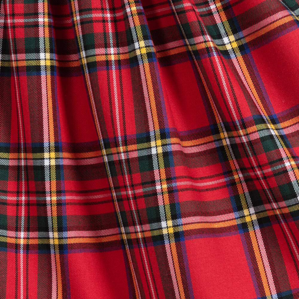 Beatrice & George-Красное хлопковое платье из шотландки для девочек | Childrensalon Outlet