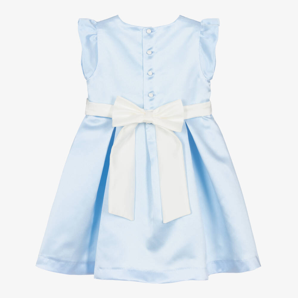 Beatrice & George-Girls Satin Elegance in Blue | Childrensalon Outlet