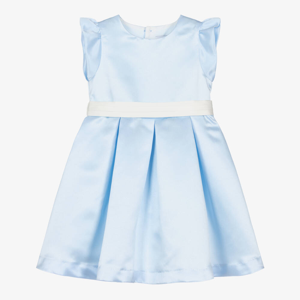 Beatrice & George-Атласное платье Элегантность в синем для девочек | Childrensalon Outlet