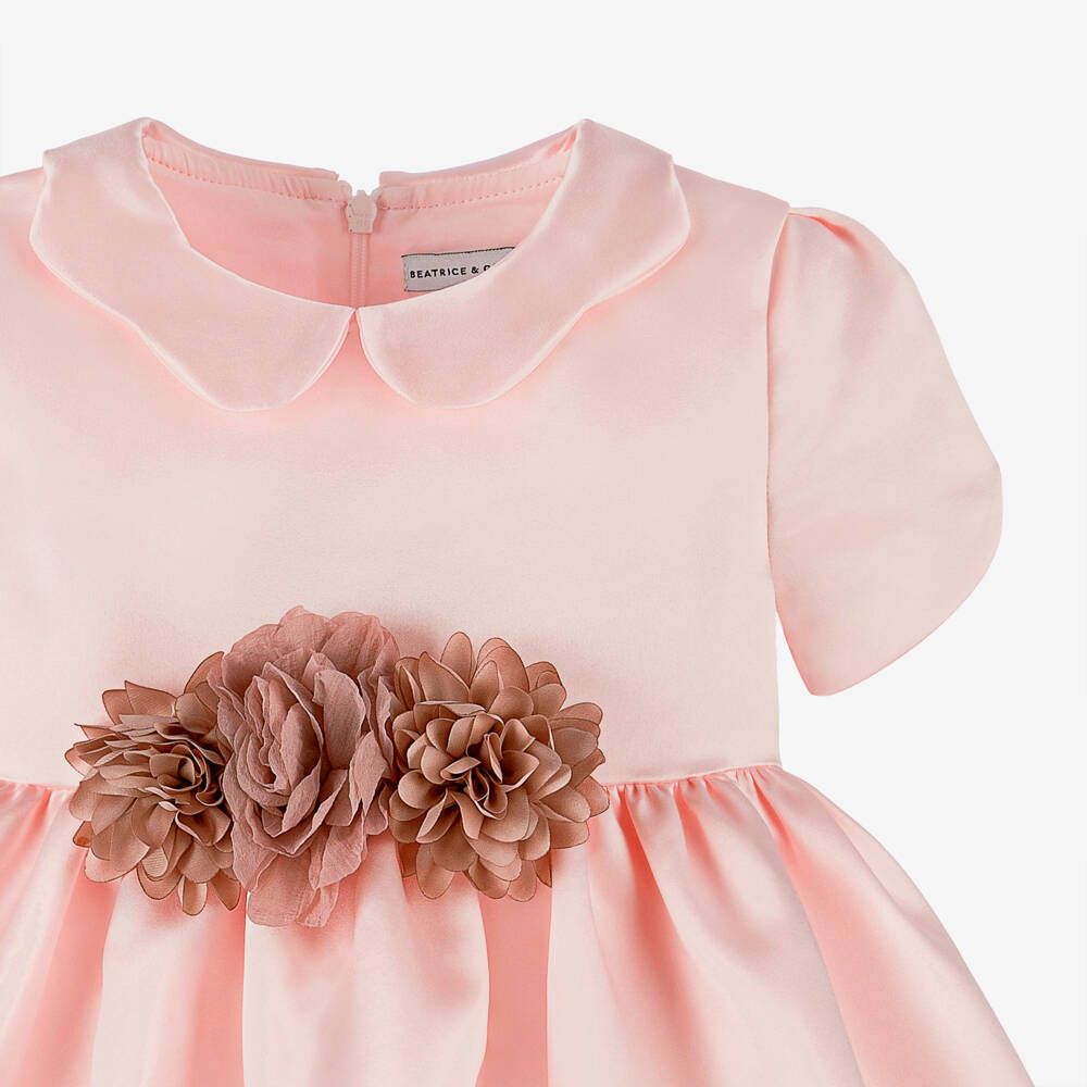 Beatrice & George-Girls Satin Gown with Tulip Sleeves | Childrensalon Outlet