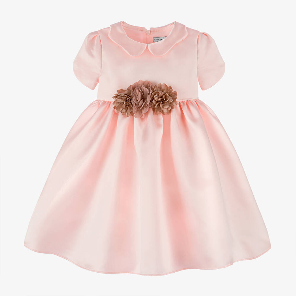 Beatrice & George-Girls Satin Gown with Tulip Sleeves | Childrensalon Outlet