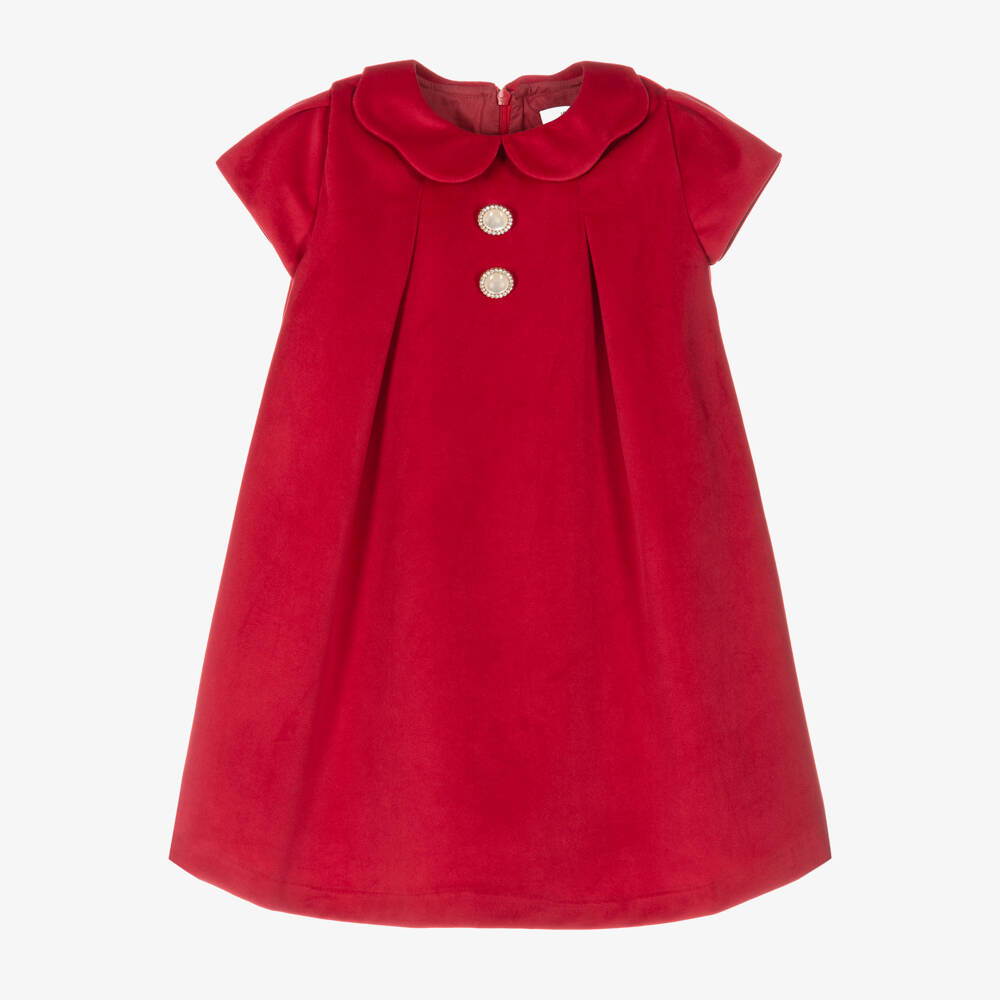 Beatrice & George-Girls Scarlet Velvet Dress | Childrensalon Outlet