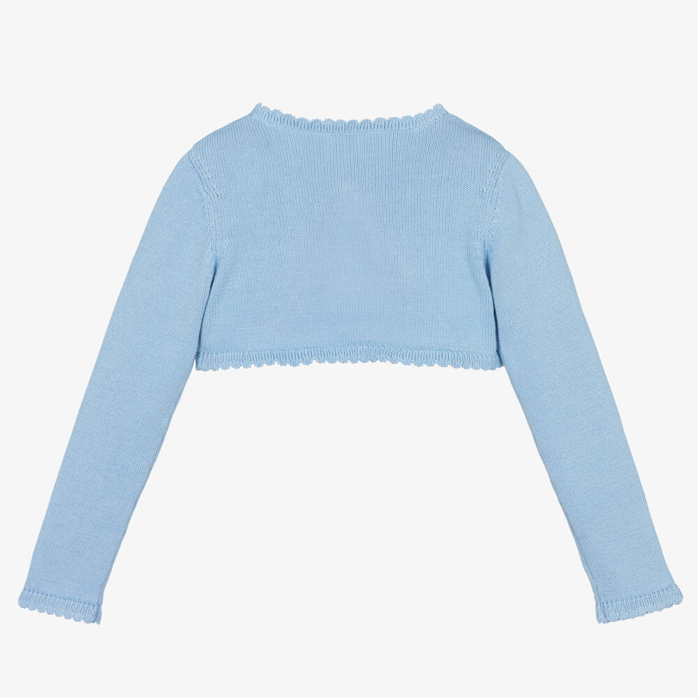 Beatrice & George-Girls Soft Blue Knit Bolero | Childrensalon Outlet