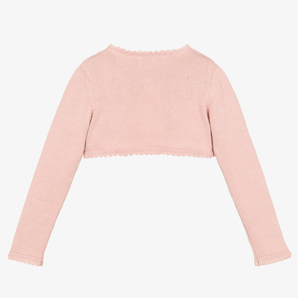 Beatrice & George-Girls Soft Pink Knit Shrug Cardigan | Childrensalon Outlet