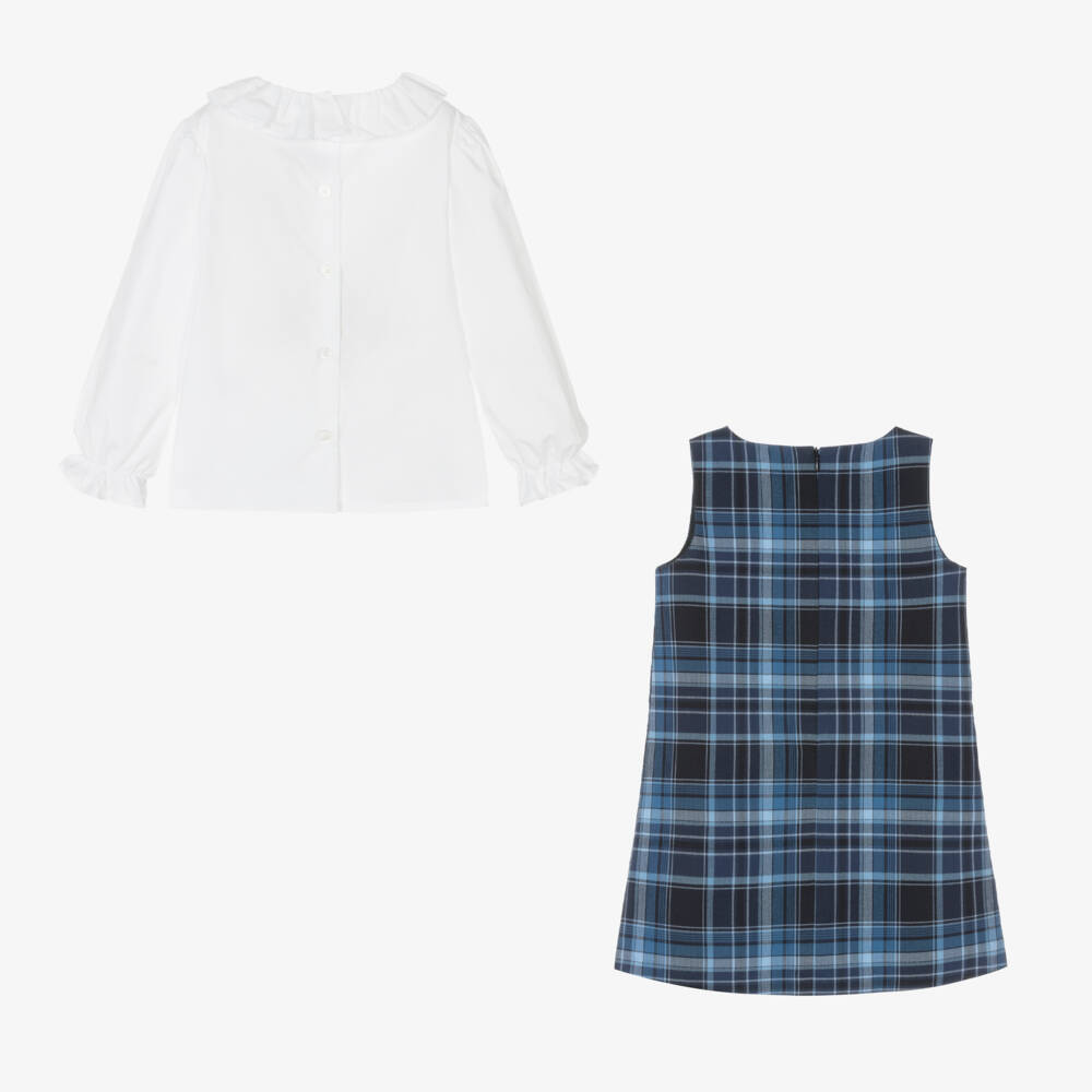 Beatrice & George-Блузка и синий сарафан из хлопка в клетку для девочек | Childrensalon Outlet