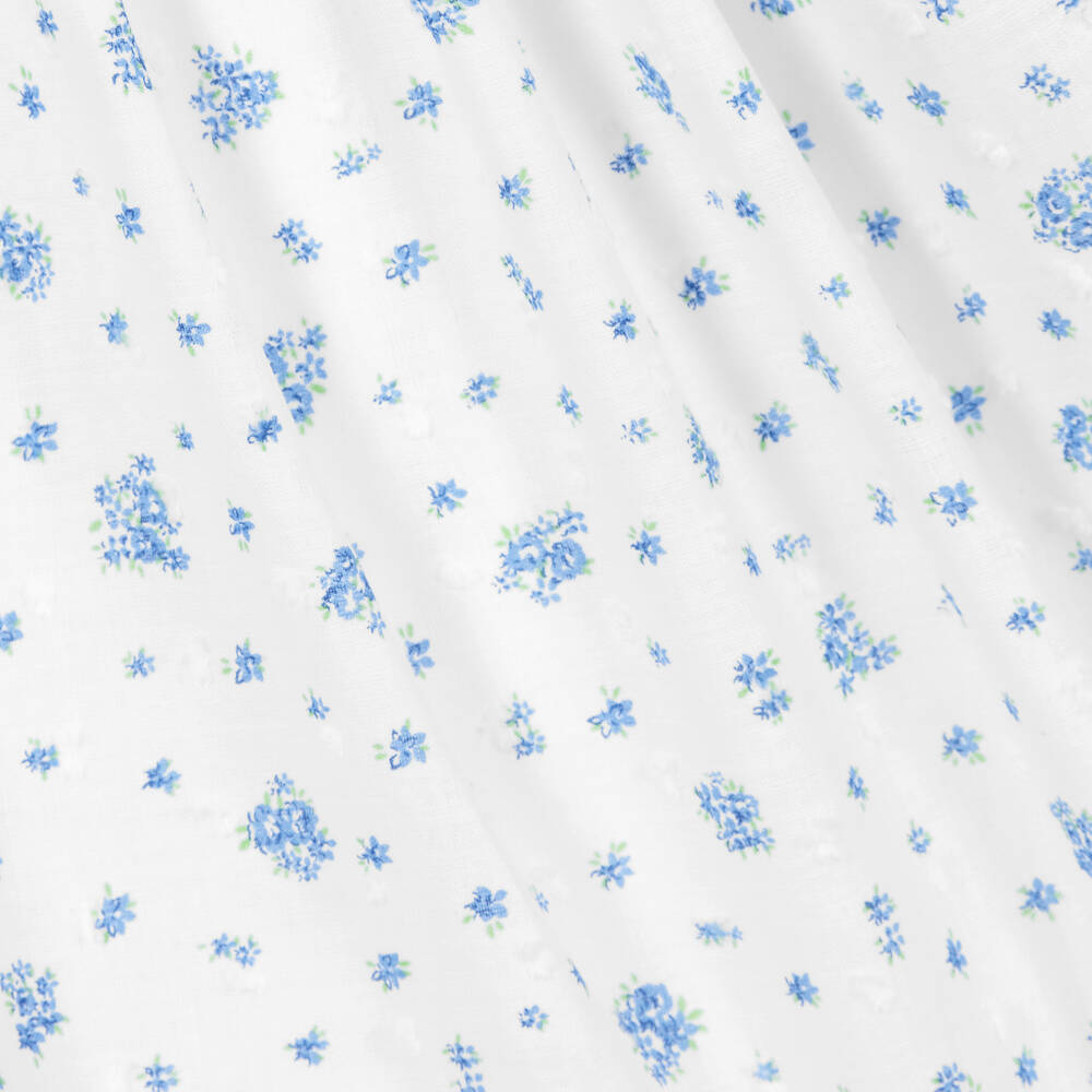 Beatrice & George-Бело-голубое платье из хлопка с рюшами для девочек | Childrensalon Outlet