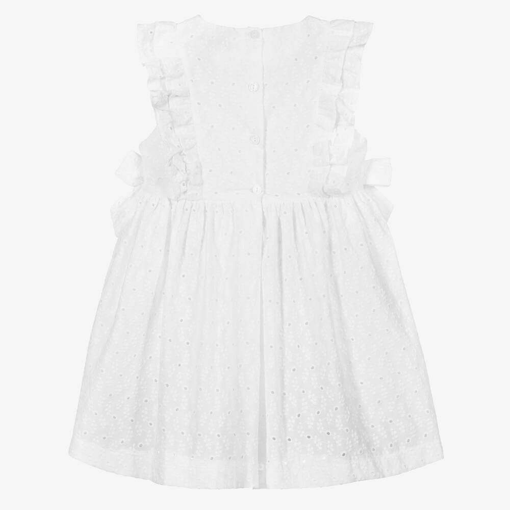 Baby girl white broderie anglaise dress top