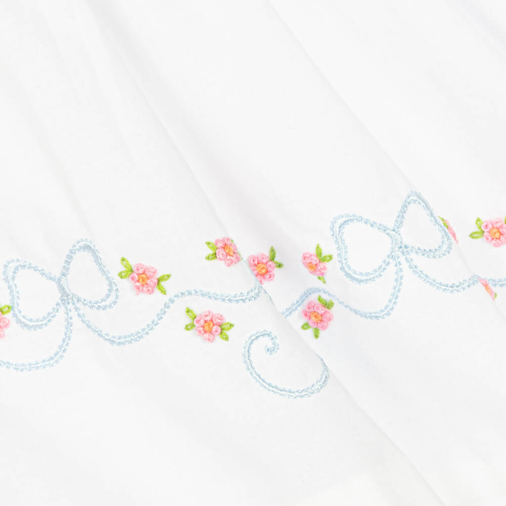 Beatrice & George-Белое платье и шапочка из хлопка с вышивкой | Childrensalon Outlet