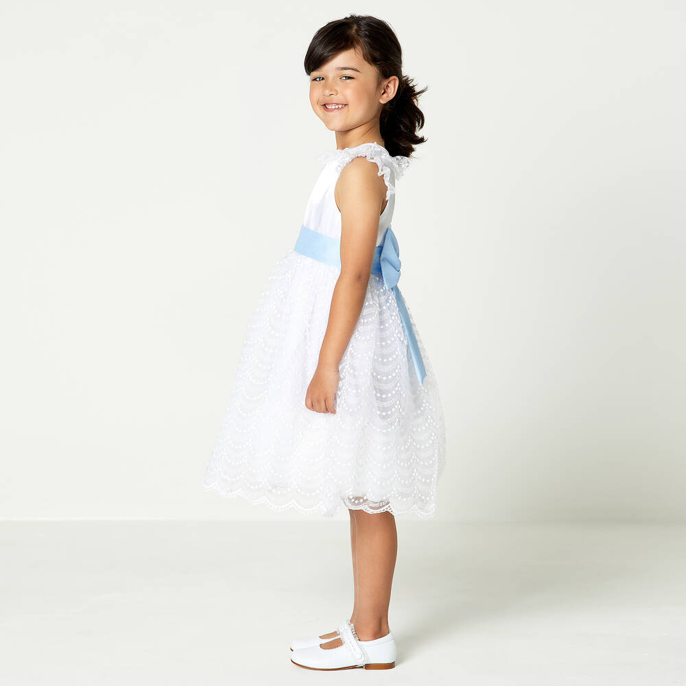 Beatrice & George-Белое платье из тюля с вышивкой | Childrensalon Outlet
