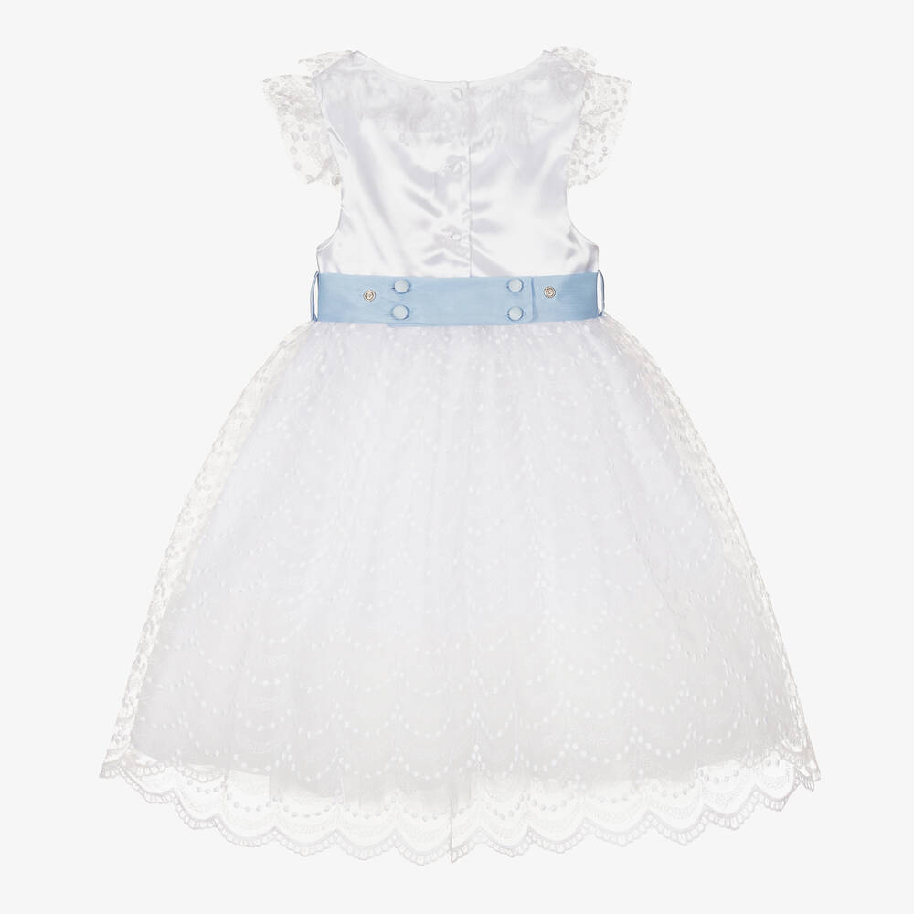 Beatrice & George-Белое платье из тюля с вышивкой | Childrensalon Outlet