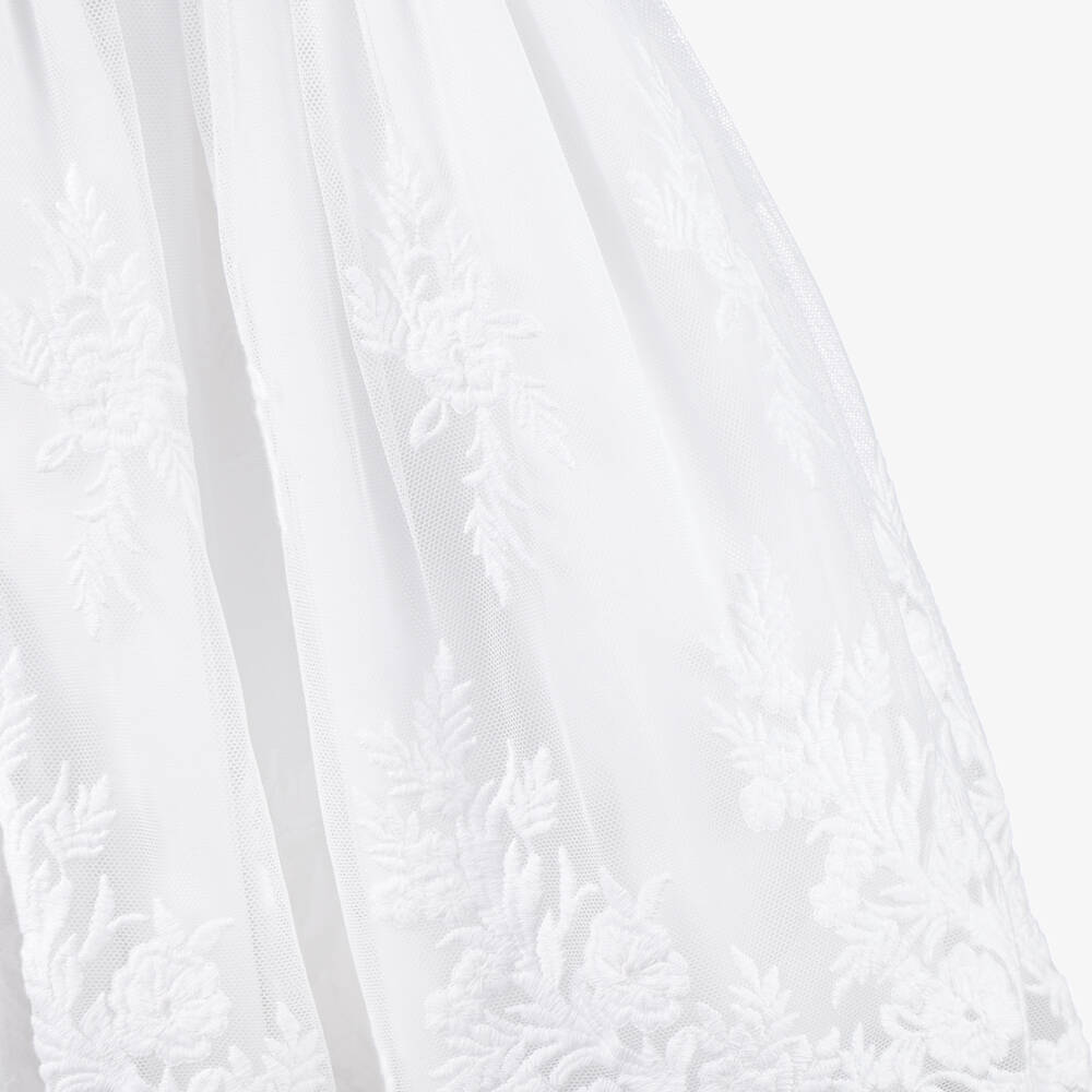 Beatrice & George-Белое платье из тюля с вышивкой | Childrensalon Outlet