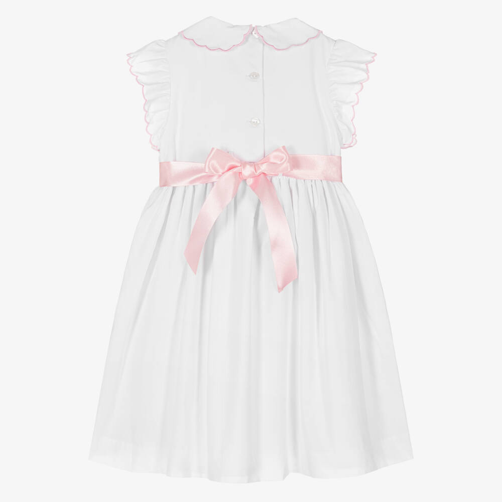 Beatrice & George-Белое хлопковое платье с цветочным узором для девочек | Childrensalon Outlet