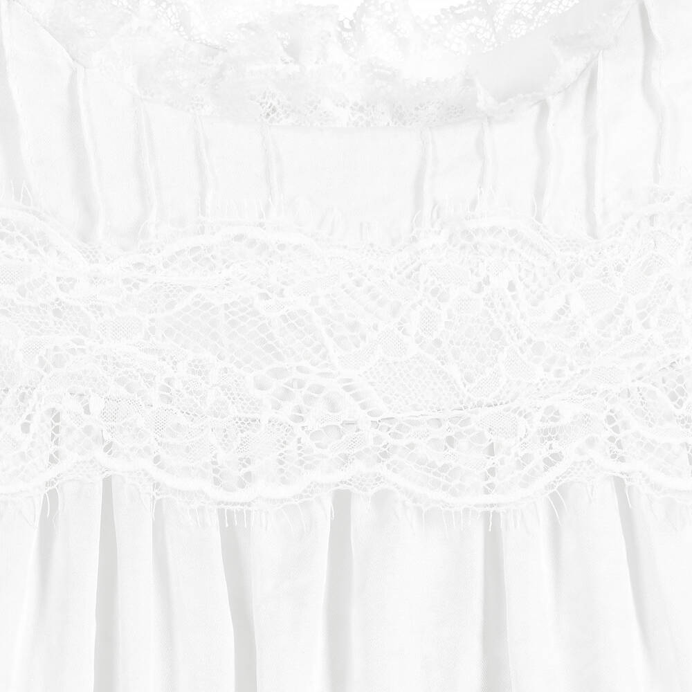Beatrice & George-Girls White Satin & Lace Dress Set | Childrensalon Outlet