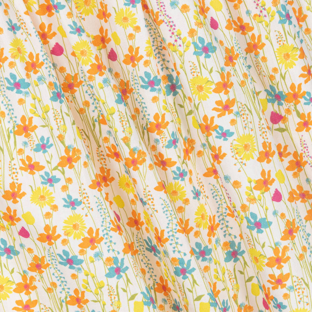 Beatrice & George-Желто-оранжевое платье из хлопка в цветочек | Childrensalon Outlet