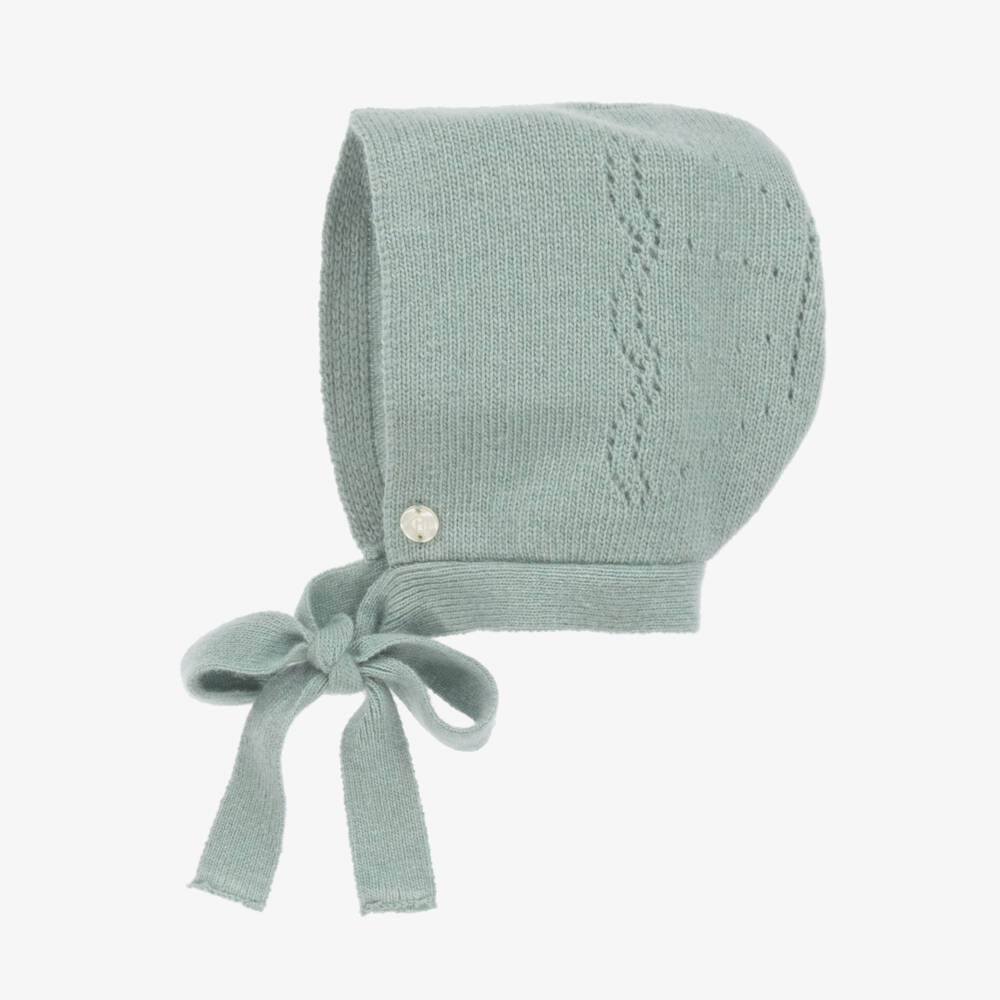 Beatrice & George-Green Knitted Cashmere Babygrow Set | Childrensalon Outlet