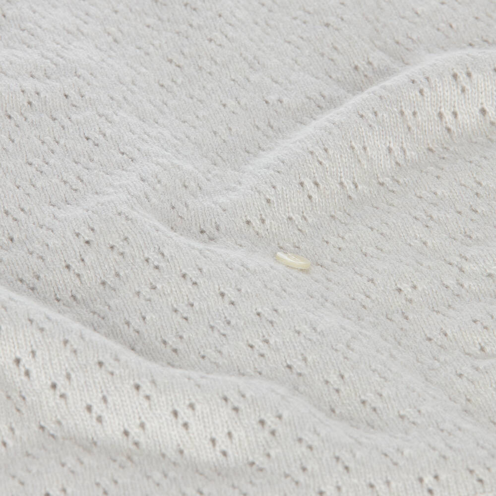 Beatrice & George-Серое трикотажное одеяло из шерсти с кашемиром (100см) | Childrensalon Outlet