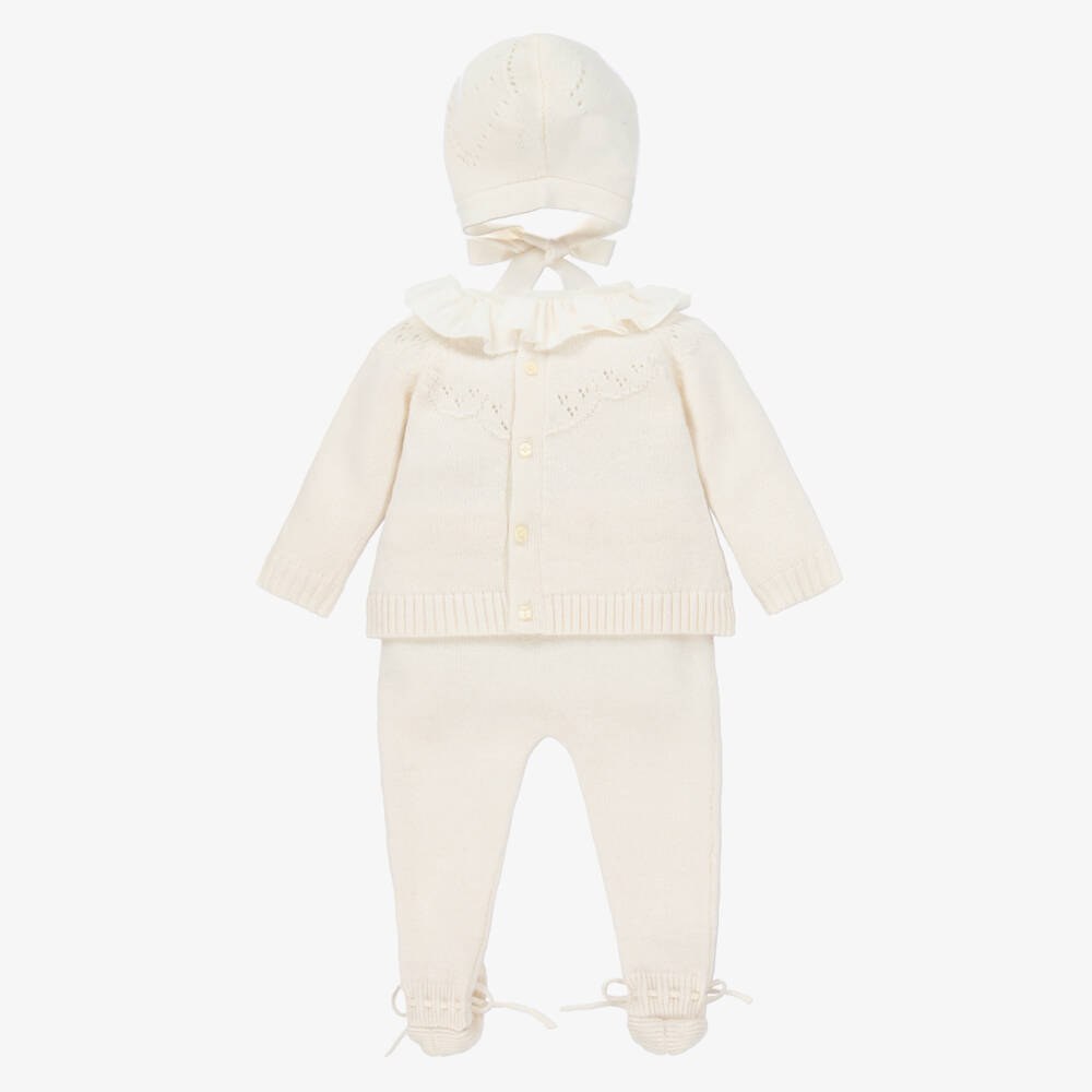 Beatrice & George-Ivory Cashmere Wool Baby Set | Childrensalon Outlet