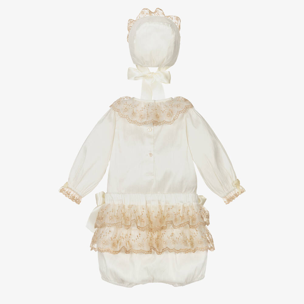 Beatrice & George-Ivory Satin & Lace Ceremony Outfit | Childrensalon Outlet