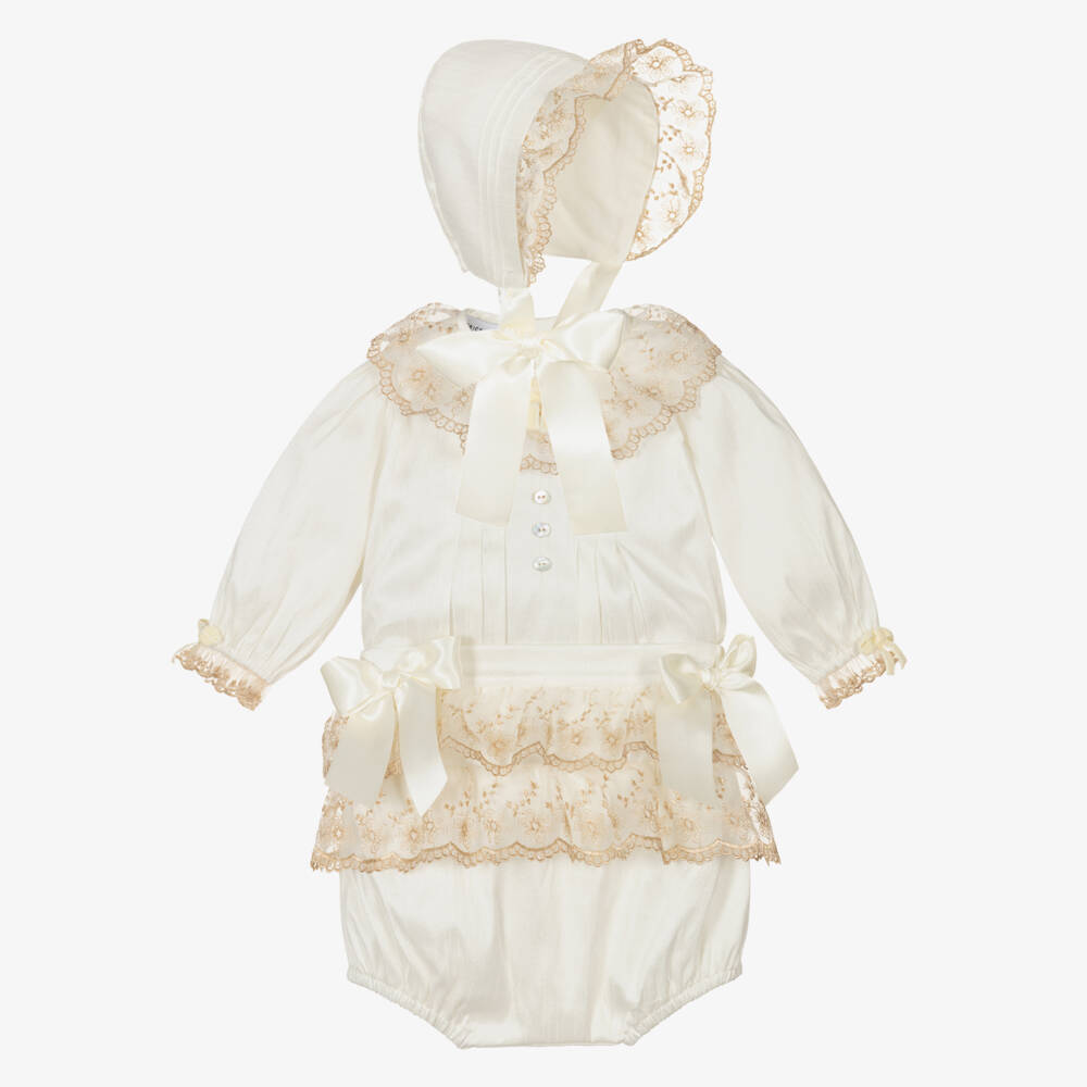 Beatrice & George-Кремово-золотой церемониальный наряд | Childrensalon Outlet